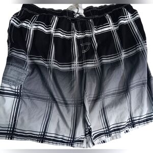 Arizona Men's Swim Trunks Big and Tall Size 4XL Black/Grey Ombre